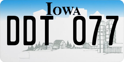 IA license plate DDT077