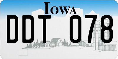 IA license plate DDT078