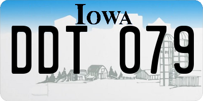 IA license plate DDT079