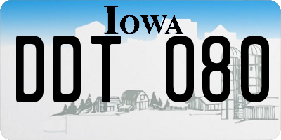 IA license plate DDT080