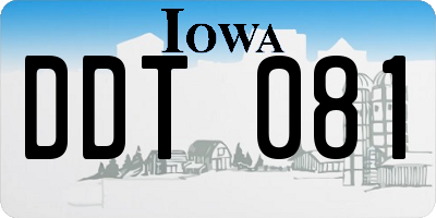 IA license plate DDT081