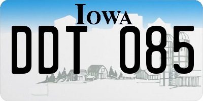 IA license plate DDT085