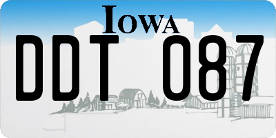 IA license plate DDT087