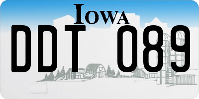 IA license plate DDT089