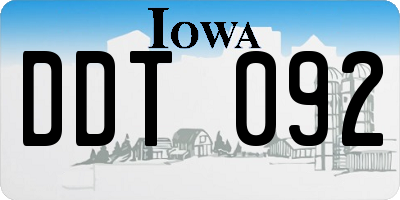 IA license plate DDT092