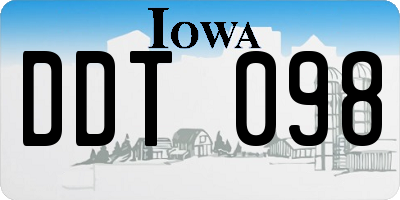 IA license plate DDT098
