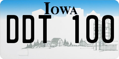 IA license plate DDT100
