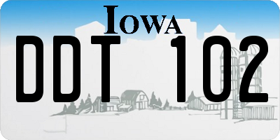 IA license plate DDT102