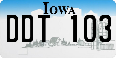 IA license plate DDT103