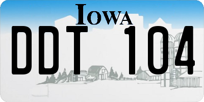 IA license plate DDT104