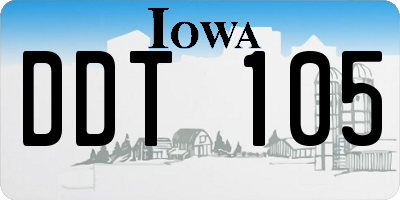 IA license plate DDT105
