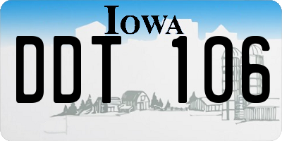 IA license plate DDT106