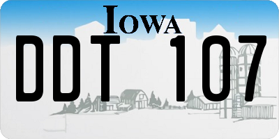 IA license plate DDT107