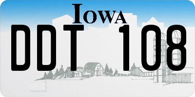 IA license plate DDT108