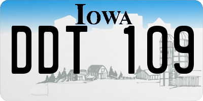 IA license plate DDT109