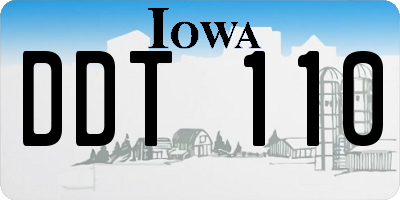 IA license plate DDT110