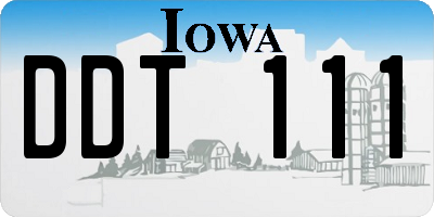IA license plate DDT111
