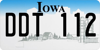 IA license plate DDT112