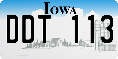 IA license plate DDT113