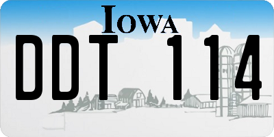 IA license plate DDT114