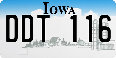 IA license plate DDT116