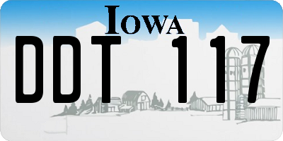 IA license plate DDT117