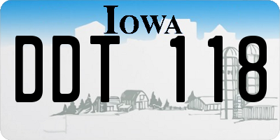 IA license plate DDT118