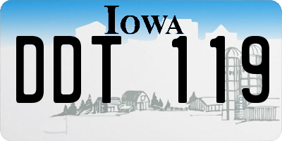 IA license plate DDT119