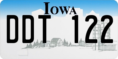 IA license plate DDT122