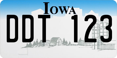 IA license plate DDT123