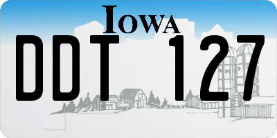 IA license plate DDT127