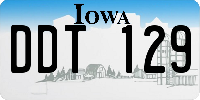IA license plate DDT129