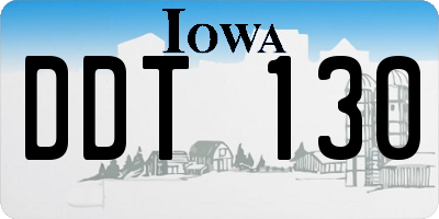 IA license plate DDT130