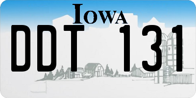 IA license plate DDT131