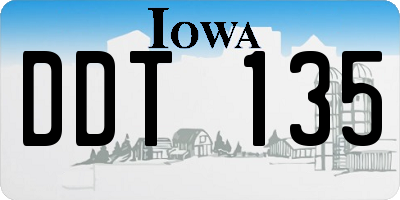 IA license plate DDT135