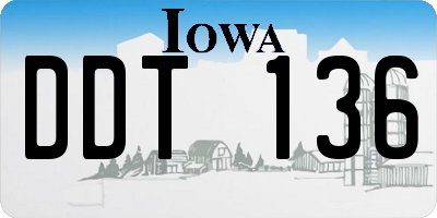 IA license plate DDT136