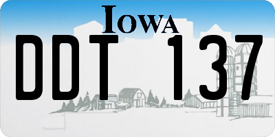 IA license plate DDT137