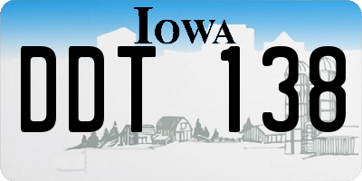 IA license plate DDT138
