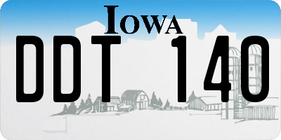 IA license plate DDT140