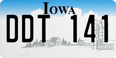 IA license plate DDT141
