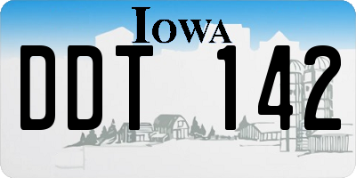 IA license plate DDT142