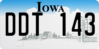 IA license plate DDT143