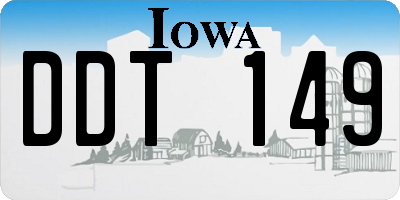 IA license plate DDT149