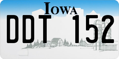 IA license plate DDT152