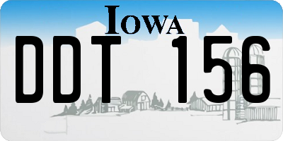 IA license plate DDT156