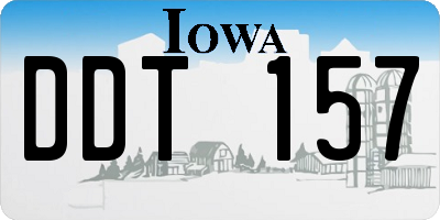 IA license plate DDT157