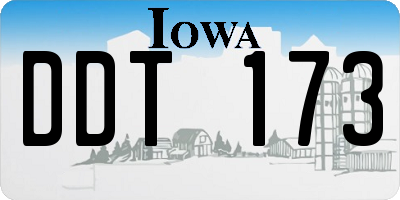 IA license plate DDT173