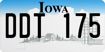 IA license plate DDT175