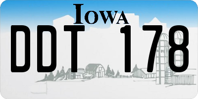 IA license plate DDT178
