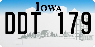 IA license plate DDT179